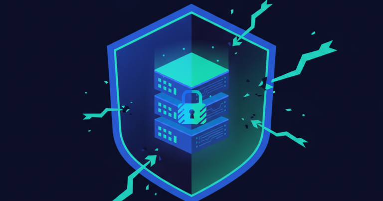 Shield protecting a backup server to illustrate how to protect backups from ransomware