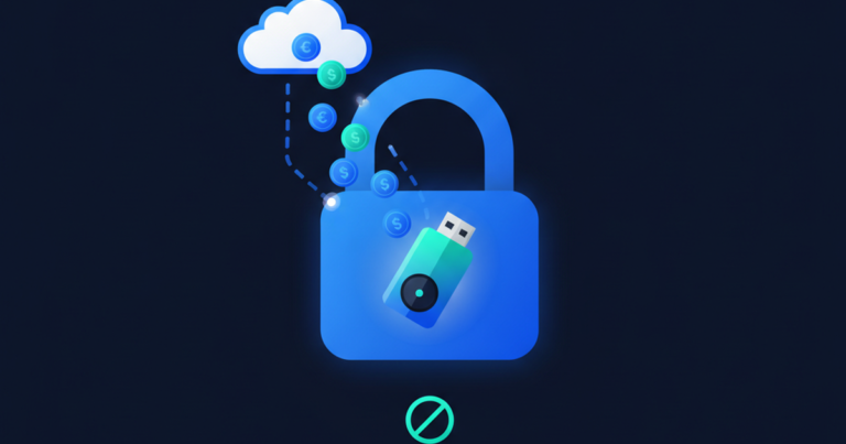 A hardware wallet and a padlock showing how to store your crypto safely offline